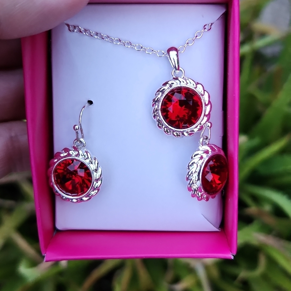 NEW! JANUARY - Birthstone Necklace & Earring  Set -  January - Picture 10 of 12